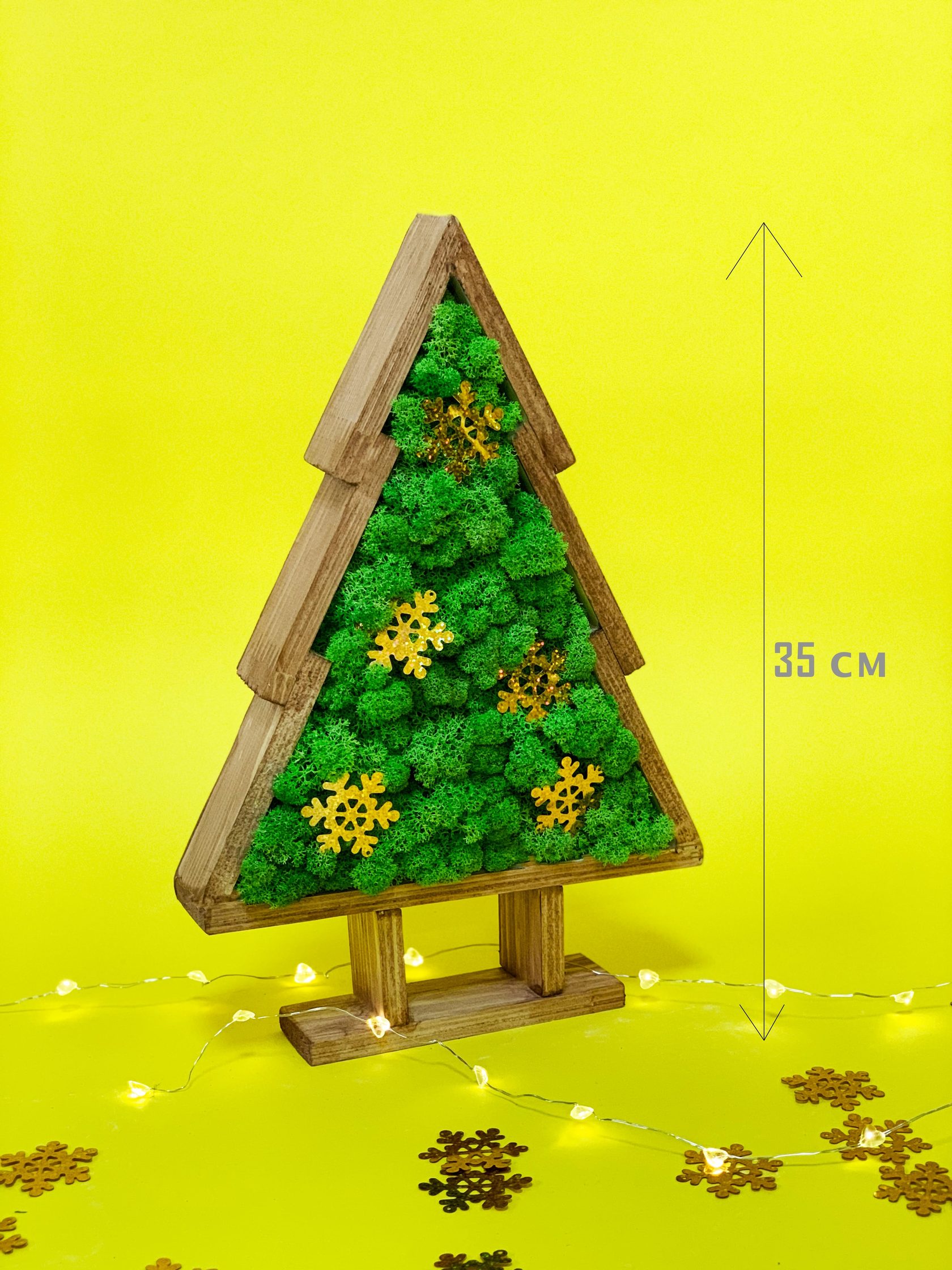 

Декор елочка со стабилизированным мхом WoodHouse Christmas tree wooden зеленый деревянная елка