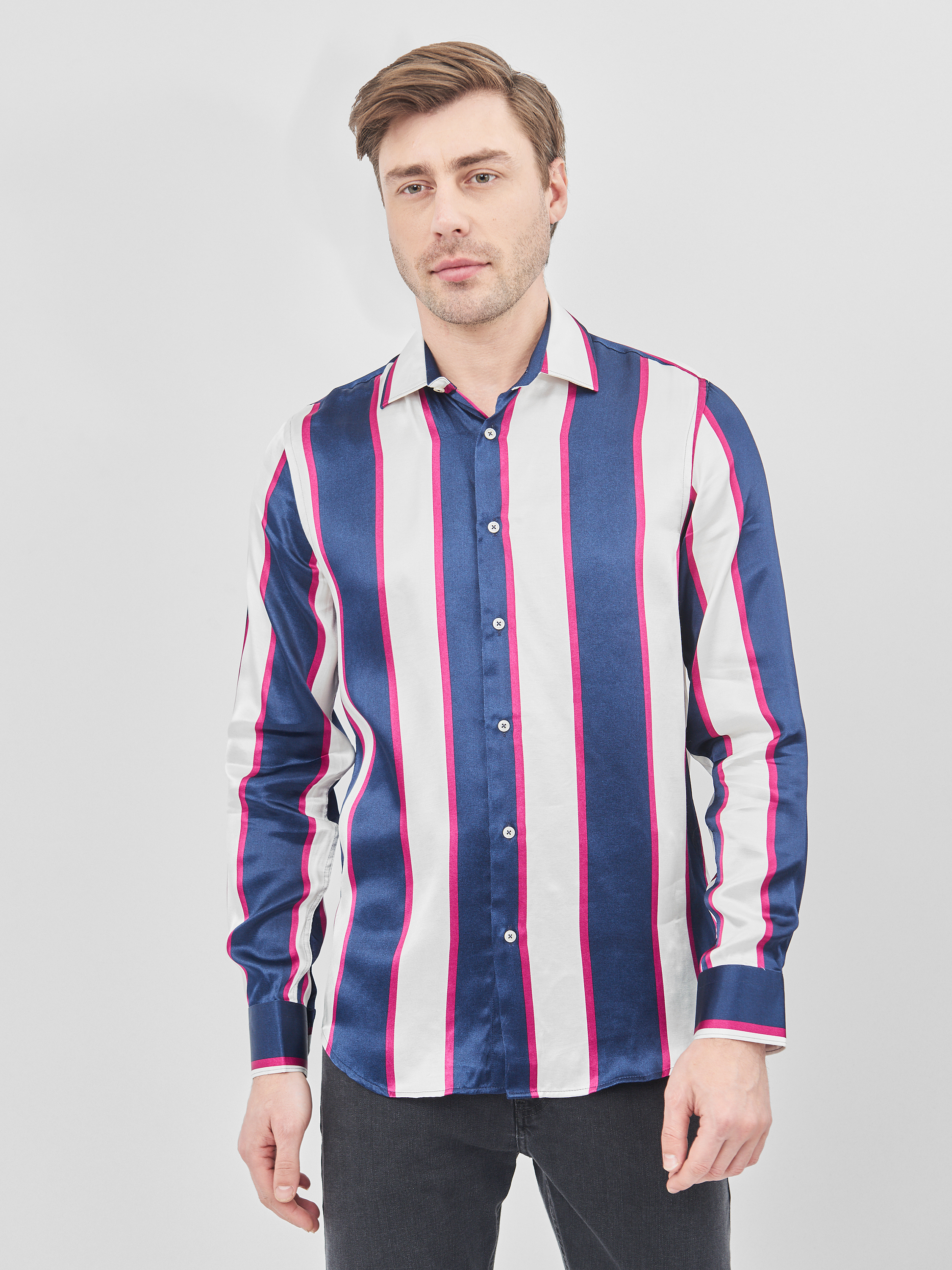 

Рубашка Zara 1608/406/400 S Синяя с бело-красным