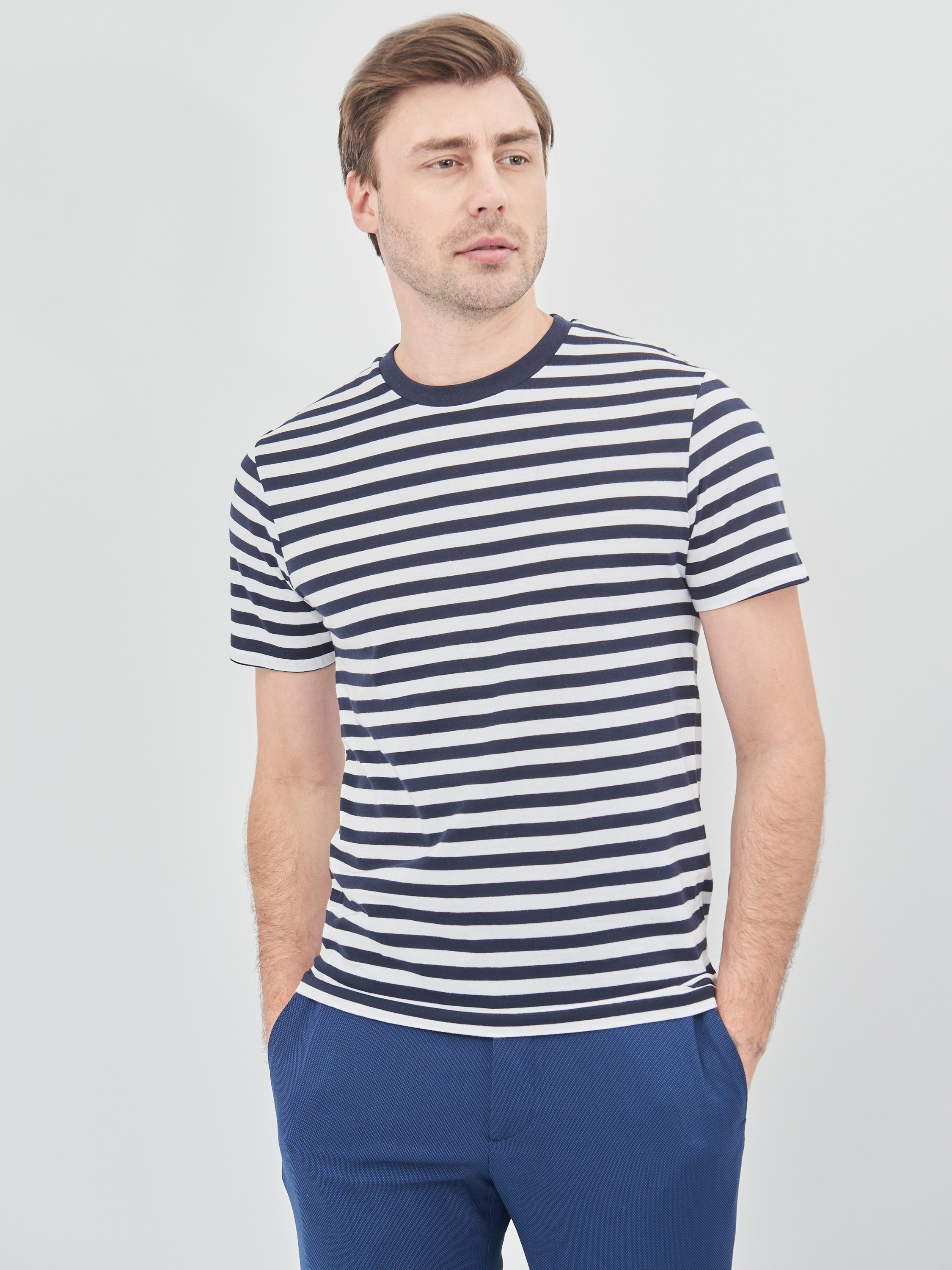 

Футболка Zara 9240/313/401 S Синяя с белым