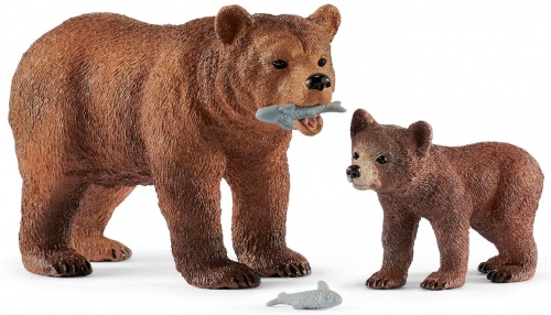 

Медведица гризли с медвежонком, игрушки-фигурки, Schleich (42473)