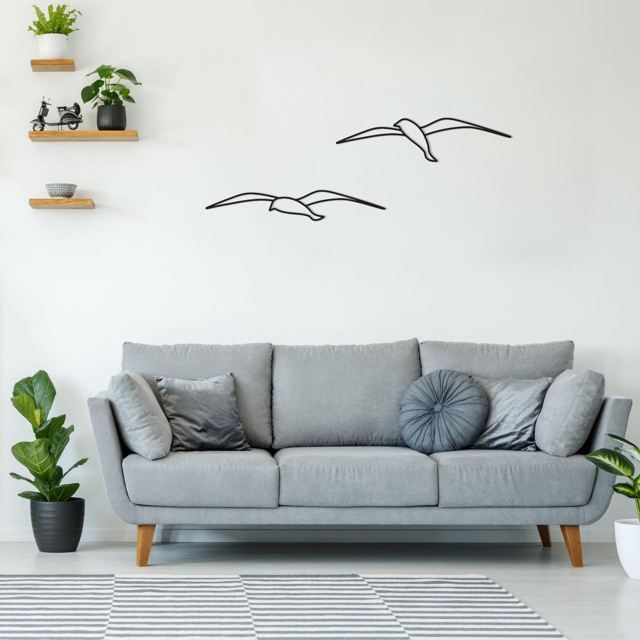 

Декор для стен. Панно из металла "Чайки 01" 72*18 см