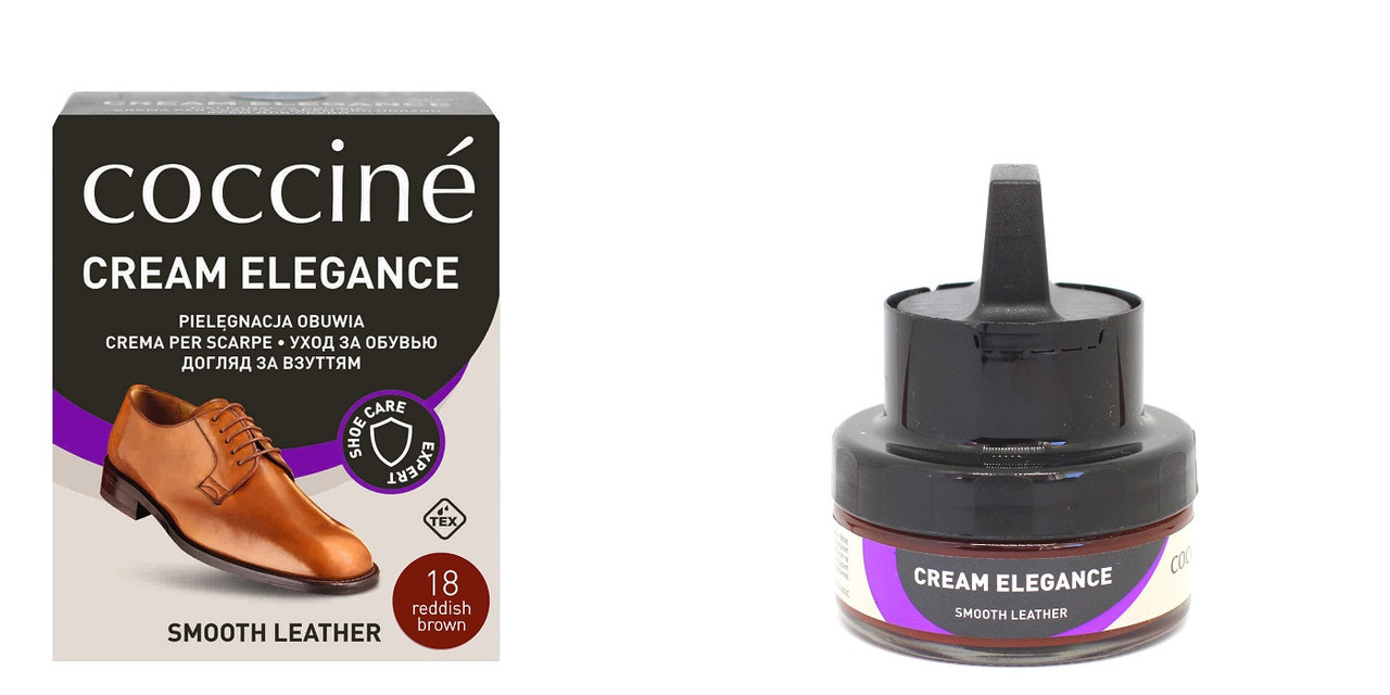 

Крем для обуви с губкой Coccine CREAM ELEGANCE Красно-коричневый 50мл 55/26/50/18