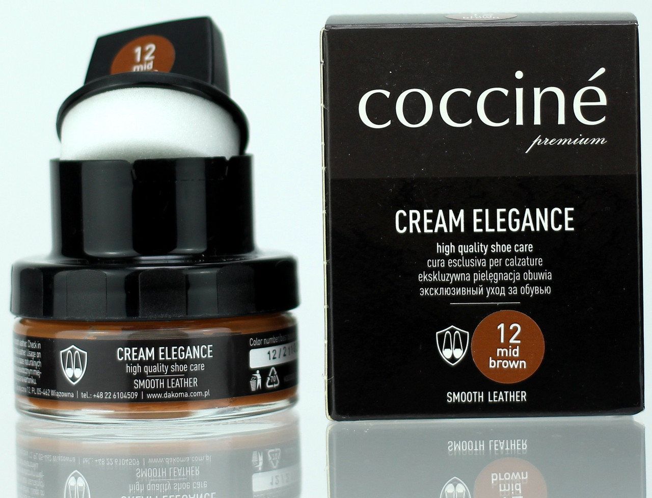 

Крем для обуви с губкой Coccine CREAM ELEGANCE Средне-коричневый 50мл 55/26/50/12