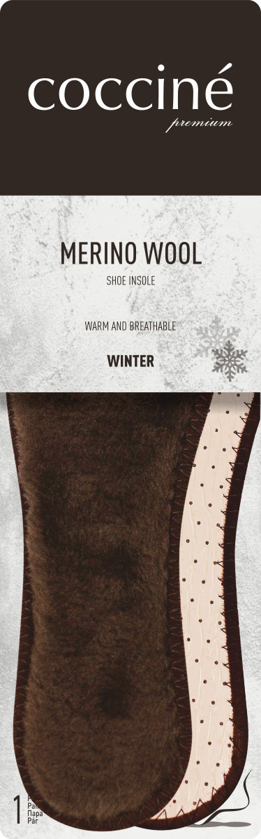 

Стельки зимние из шерсти мериноса Coccine MERINO WOOL размер 45 665/42/45