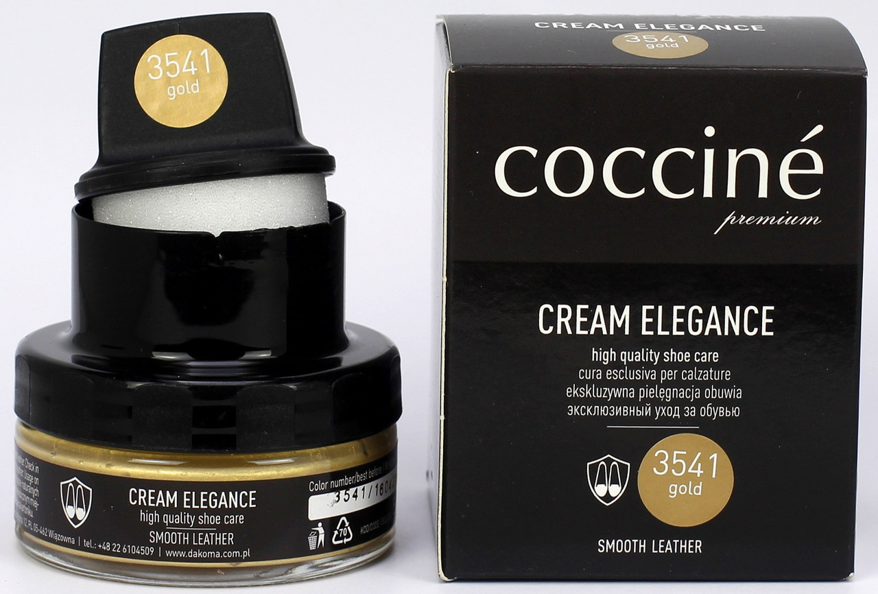 

Крем для обуви с губкой Coccine CREAM ELEGANCE Золотой 50мл 55/26/50/3541