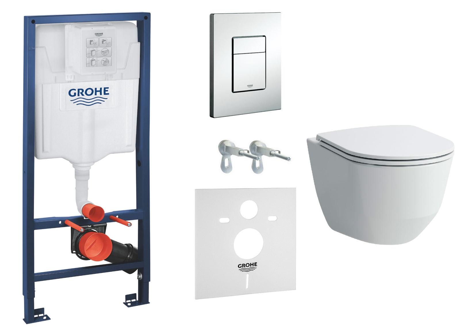 

Унитаз подвесной Laufen Pro (820966) + сидение с функцией soft close + инсталляция Grohe Cosmopolitan (38772001) с кнопкой