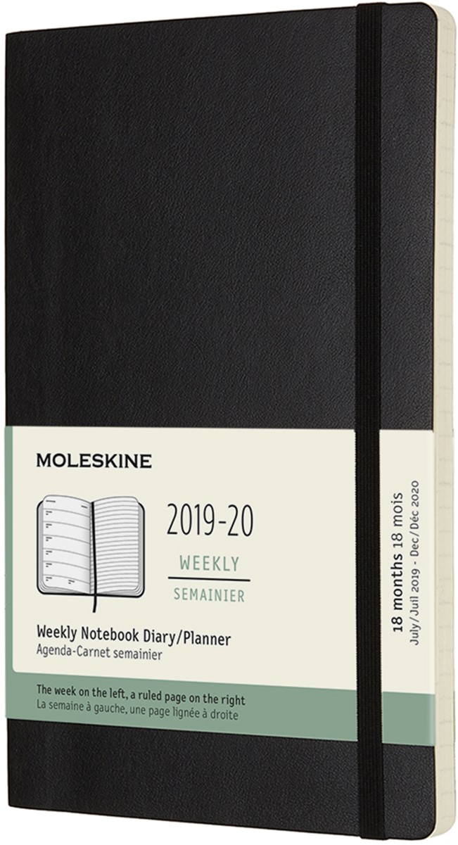 

Еженедельник Moleskine 2019-2020 13 х 21 см 208 страниц Чёрный Мягкая обложка (8058647629490)