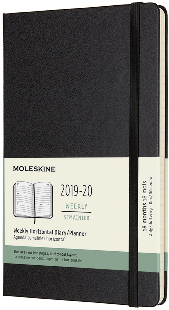 

Еженедельник Moleskine 2019-2020 Горизонтальный 13 х 21 см 208 страниц Чёрный (8058647629568)