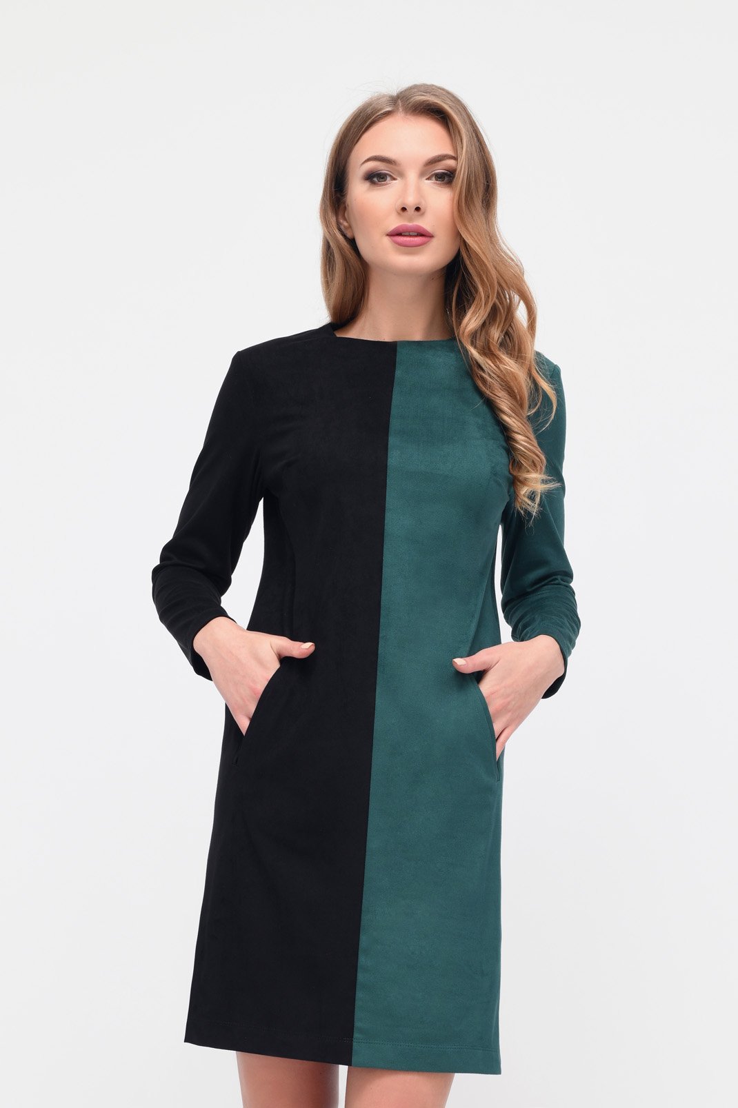 

Платье КР-10207-12 (XS, Черный-изумруд) XS
