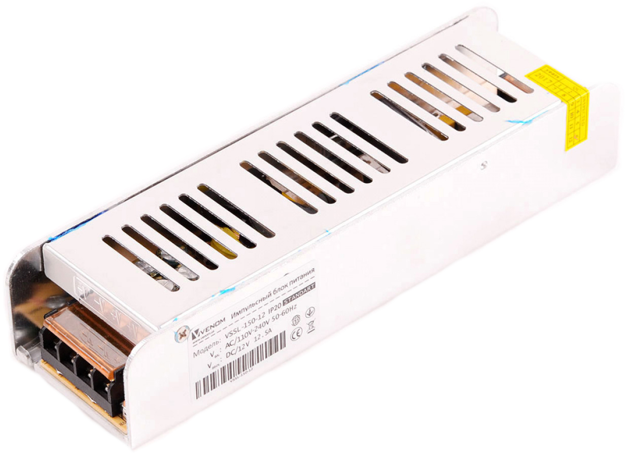 

Блок питания Venom 12В 150Вт Slim Standar IP20t (VSSL-150-12)