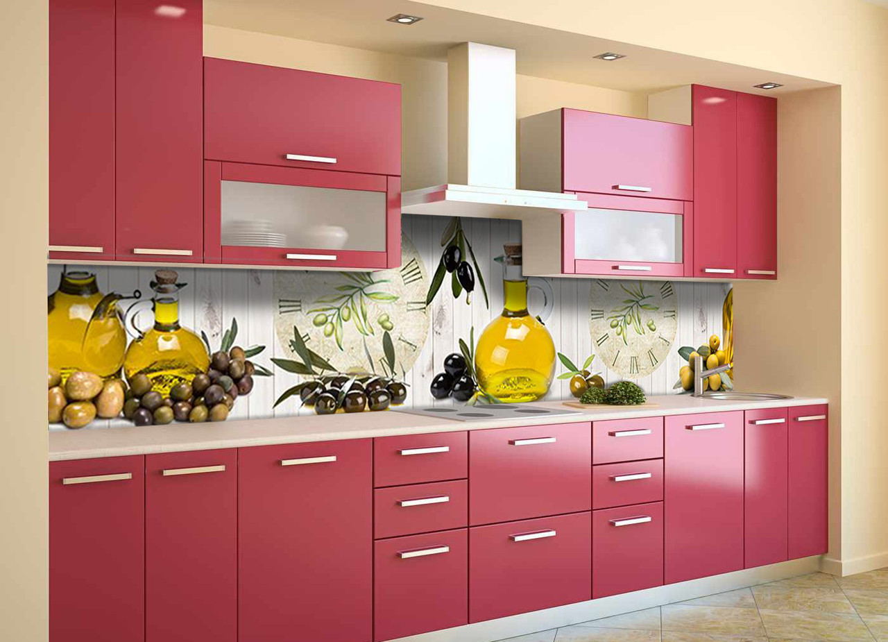 

Скинали на кухню Zatarga «Оливковое масло» 600х3000 мм виниловая 3Д наклейка кухонный фартук самоклеящаяся Z180508/2