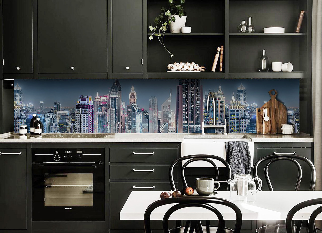 

Скинали на кухню Zatarga "Ночной Лондон" 600х3000 мм виниловая 3Д наклейка кухонный фартук самоклеящаяся Z181723/2