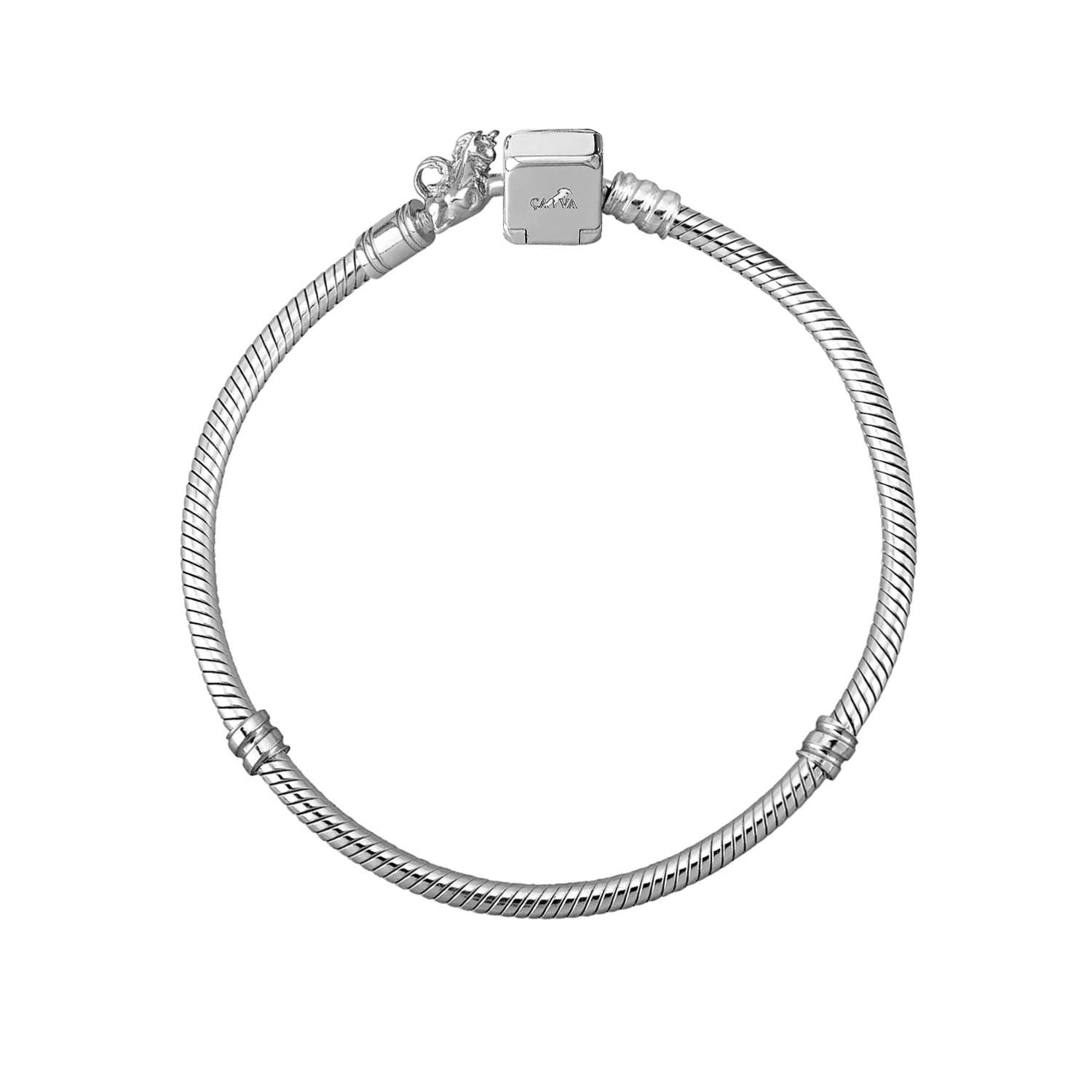 Срібний браслет для шармів єдиноріг 16 cava.cool