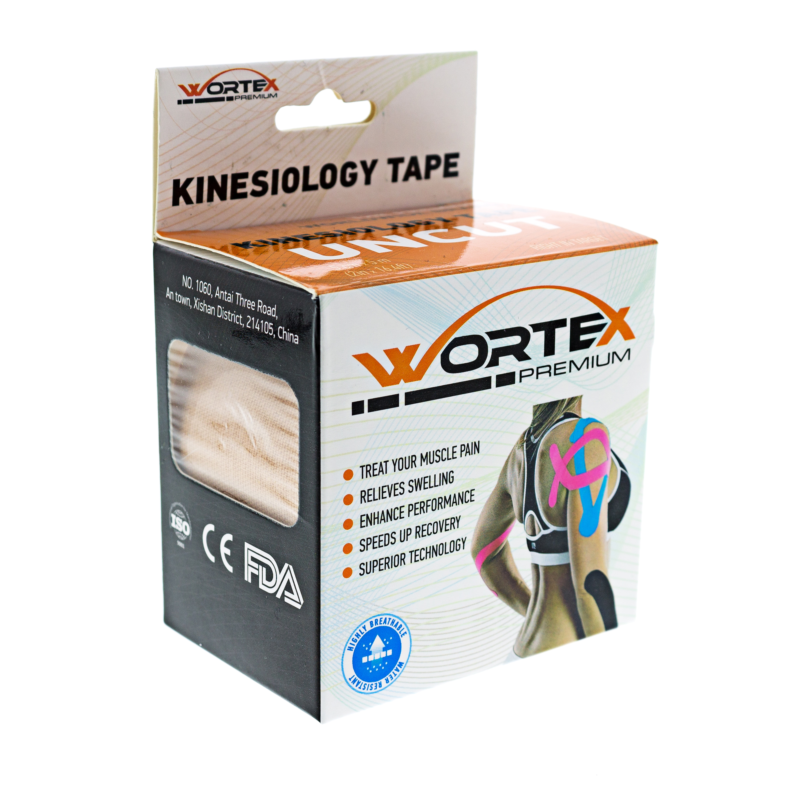 

Кинезио тейп для лица и тела Wortex Premium Бежевый 5м*5см (Япония)