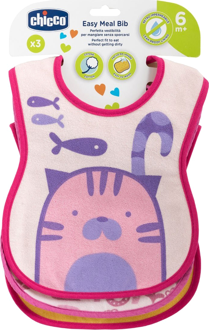 

Набор слюнявчиков Chicco Weaning Bib для девочки 3 шт (16301.10)