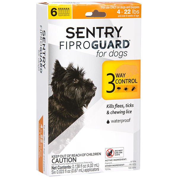 

Капли Sentry Fiproguard Фипрогард от блох клещей и вшей для собак 2-10 кг