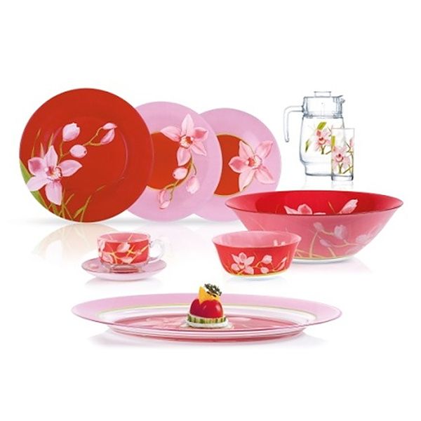 

Столовый сервиз Luminarc Red Orchis 46 пр. N4828