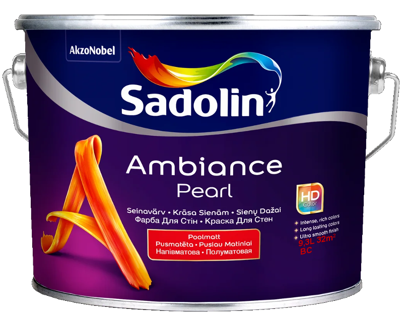 

Краска акрилатная SADOLIN AMBIANCE PEARL транспарентная (база ВC) 9,3л