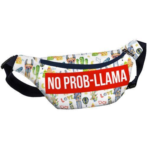 

Сумка на пояс бананка Bumbag Presentville No prob-llama 27х16 см