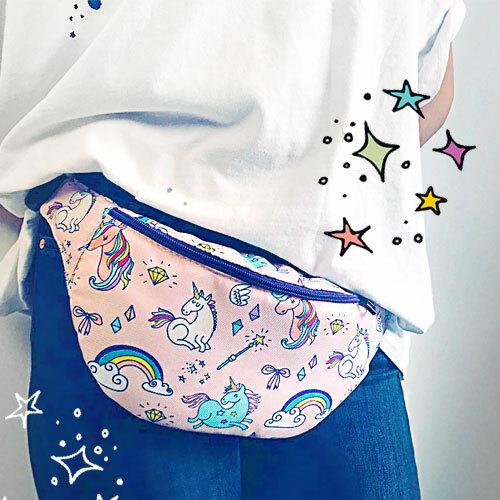 

Сумка на пояс бананка Bumbag Presentville Единороги и радуга 27х16 см