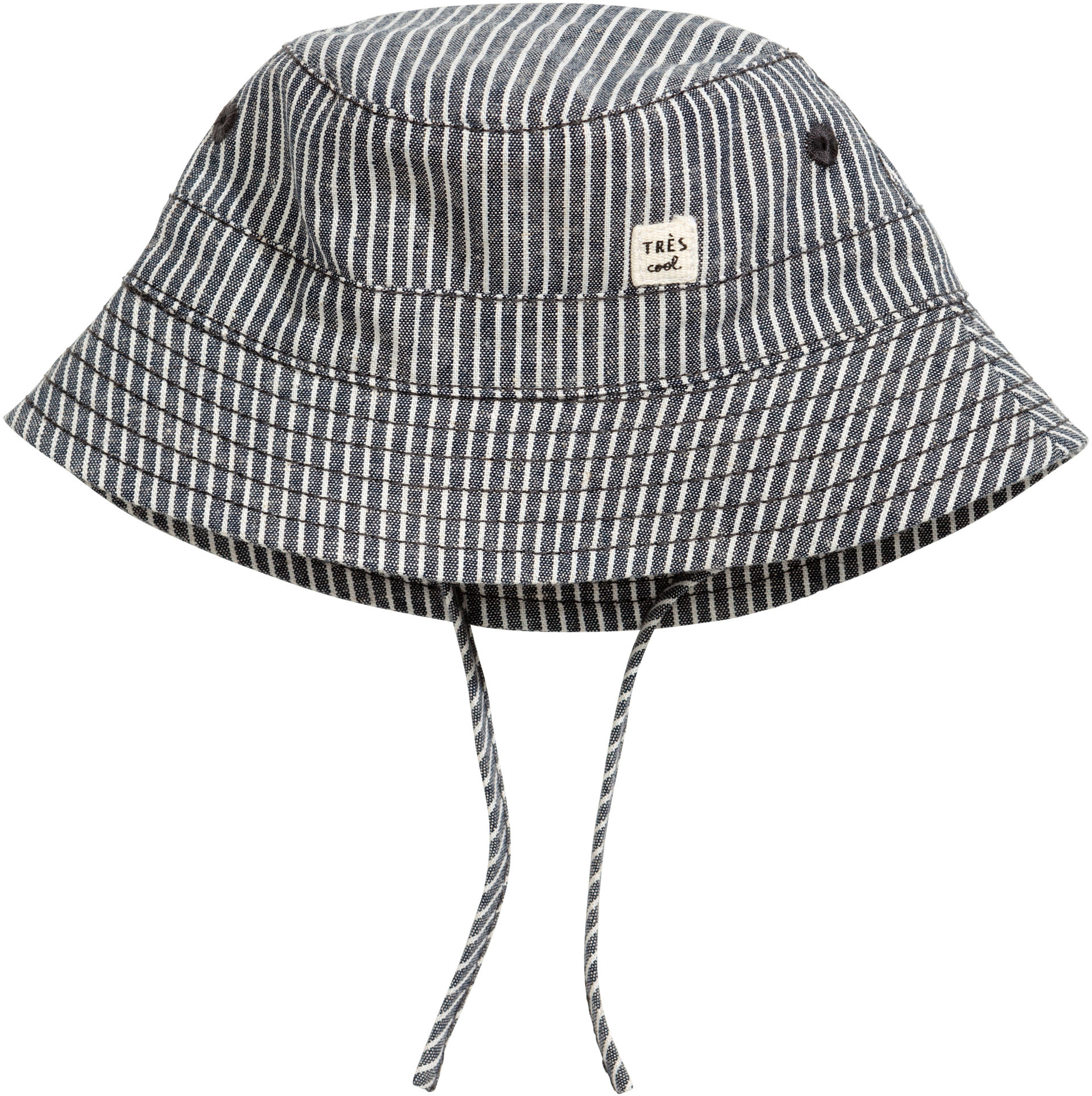 

Панама H&M 4936385 40 см Серая в полоску