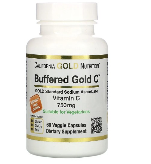

Витамин C California Gold Nutrition в капсулах буферизованный 750 мг 60 капсул