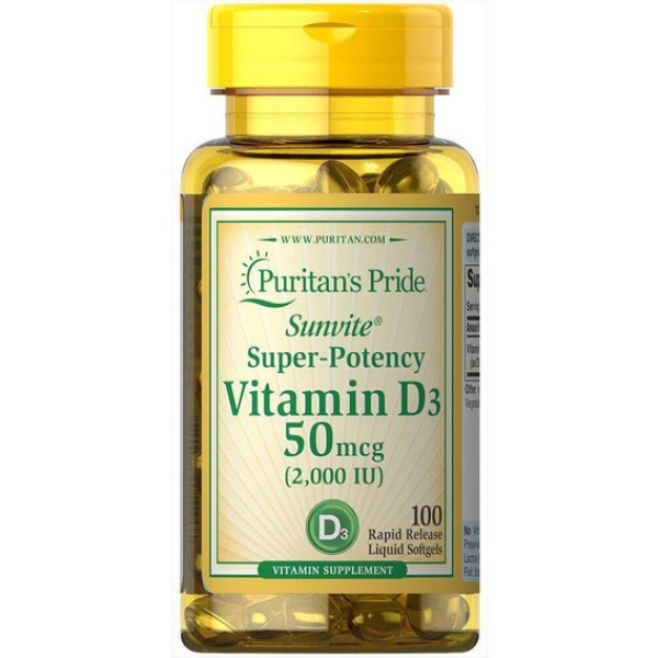 

Витамин Puritan's Pride Vitamin D3 2000 IU (100 капсул)