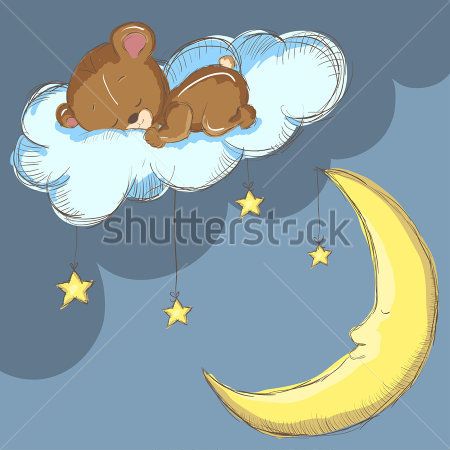 

Фотообои ArtSide Мишка на луне (139633631) Штукатурка