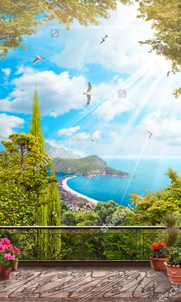 

Фотообои ArtSide Балкон с видом (447087898) Штукатурка