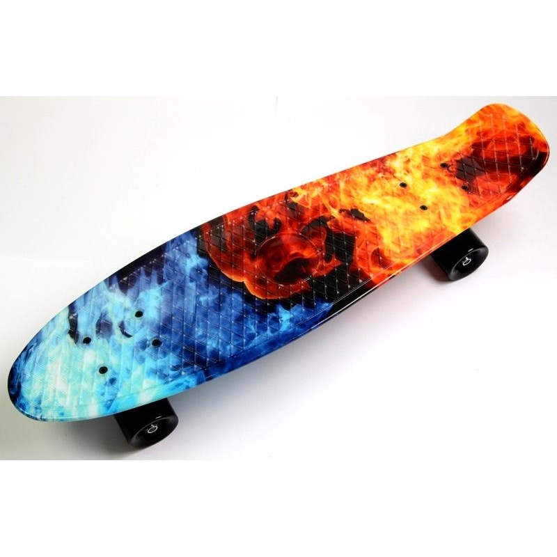 

Пенни борд Penny Board Nickel 27" Fire and Ice с черными колесами