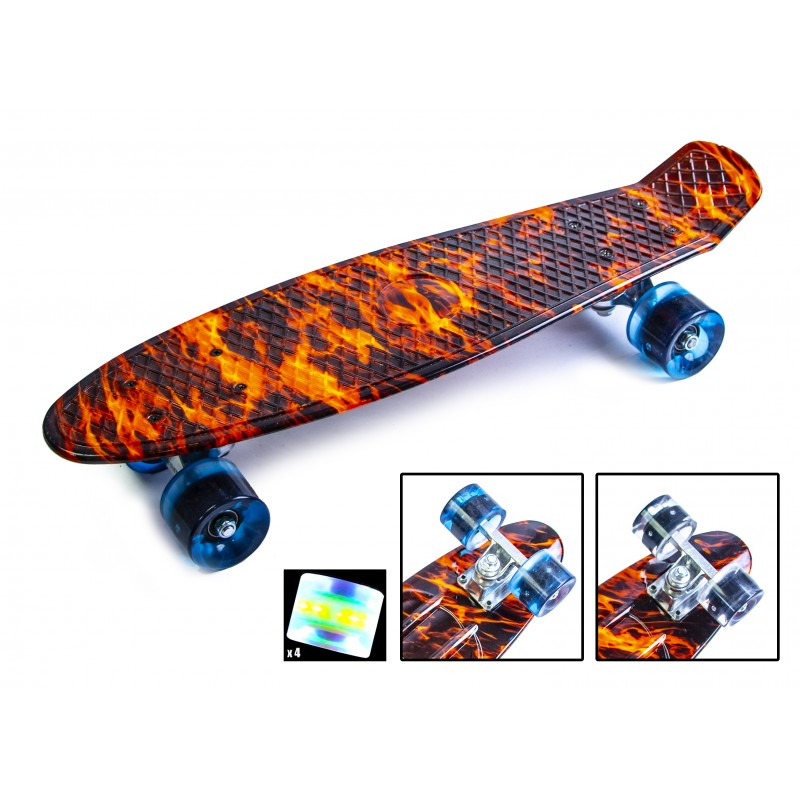 

Пенни борд Penny Board Fire 22" со светящимися колесами
