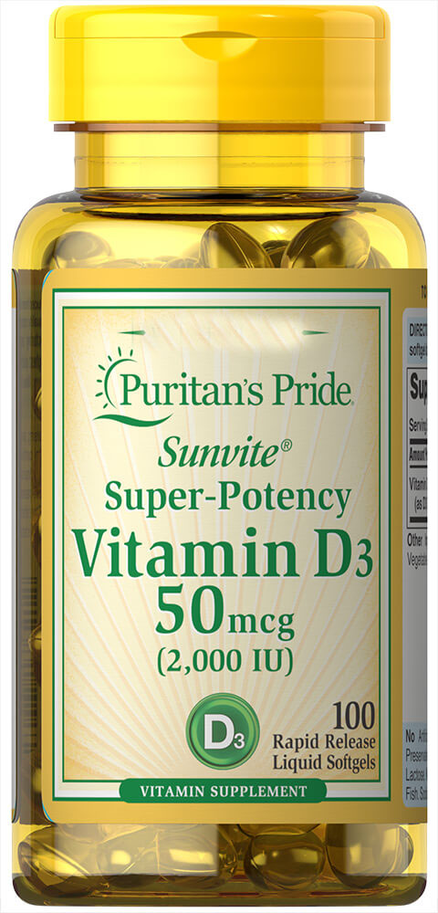 

Витамины Puritan's Pride Vitamin D3 50 mcg (2000 IU) 100 капсул (4384301691)