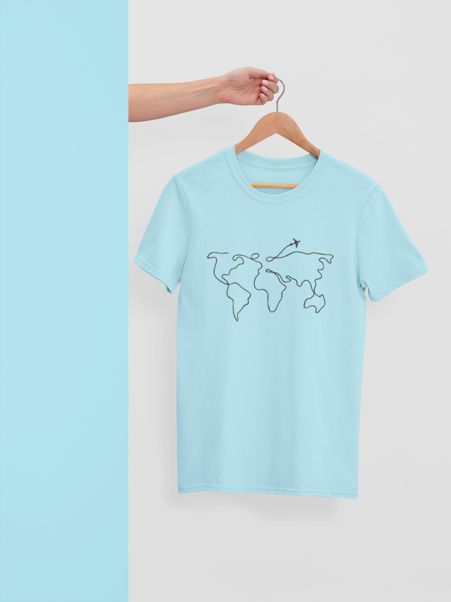 

Женская OLDISEN футболка “Карта-3” – голубой, L-XL | 48-50 WTK-012M