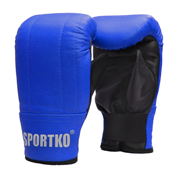 

Кожанные Снарядные Перчатки Sportko синие ПК3 L/XL