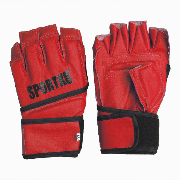 

Перчатки с открытыми пальцами Sportko арт.ПД-4 красные XL