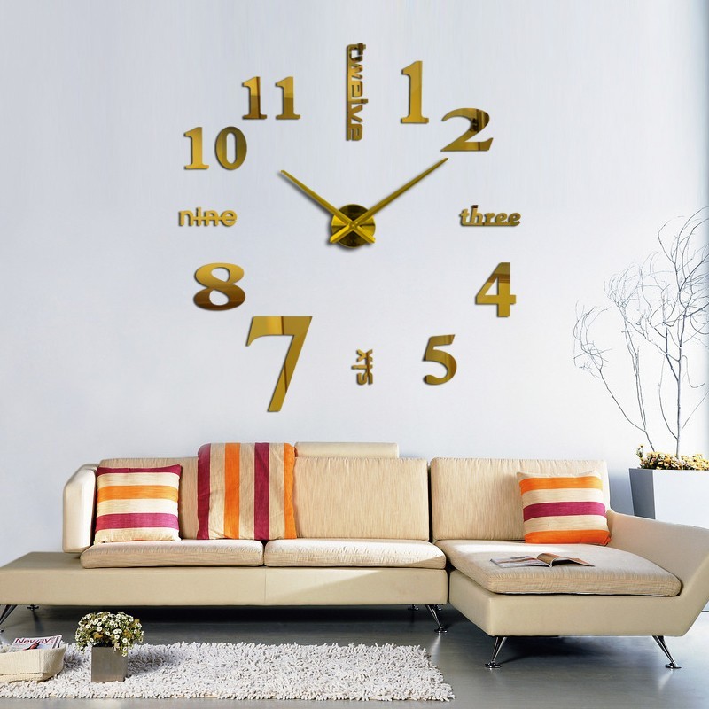 

Настенные 3d часы 80-150см Timelike Big_7 Gold