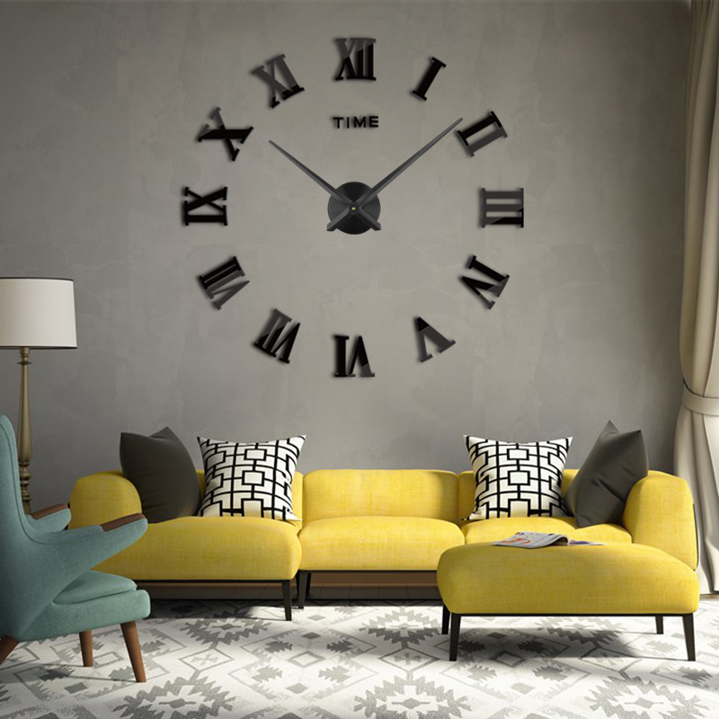 

Настенные 3d часы Timelike Roman 130см Black