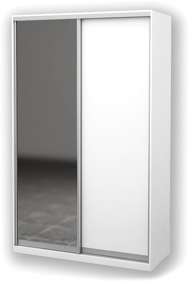 

Шкаф-купе двухдверный Roko 120х242х60 см ДСП + Зеркало Белый
