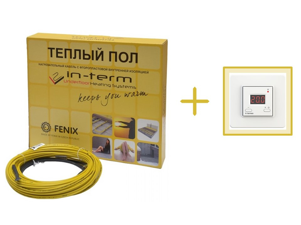 

Нагревательный кабель In-Therm 116 м / 11,6 м² - 13,9 м² / 2330 Вт + терморегулятор Terneo ST