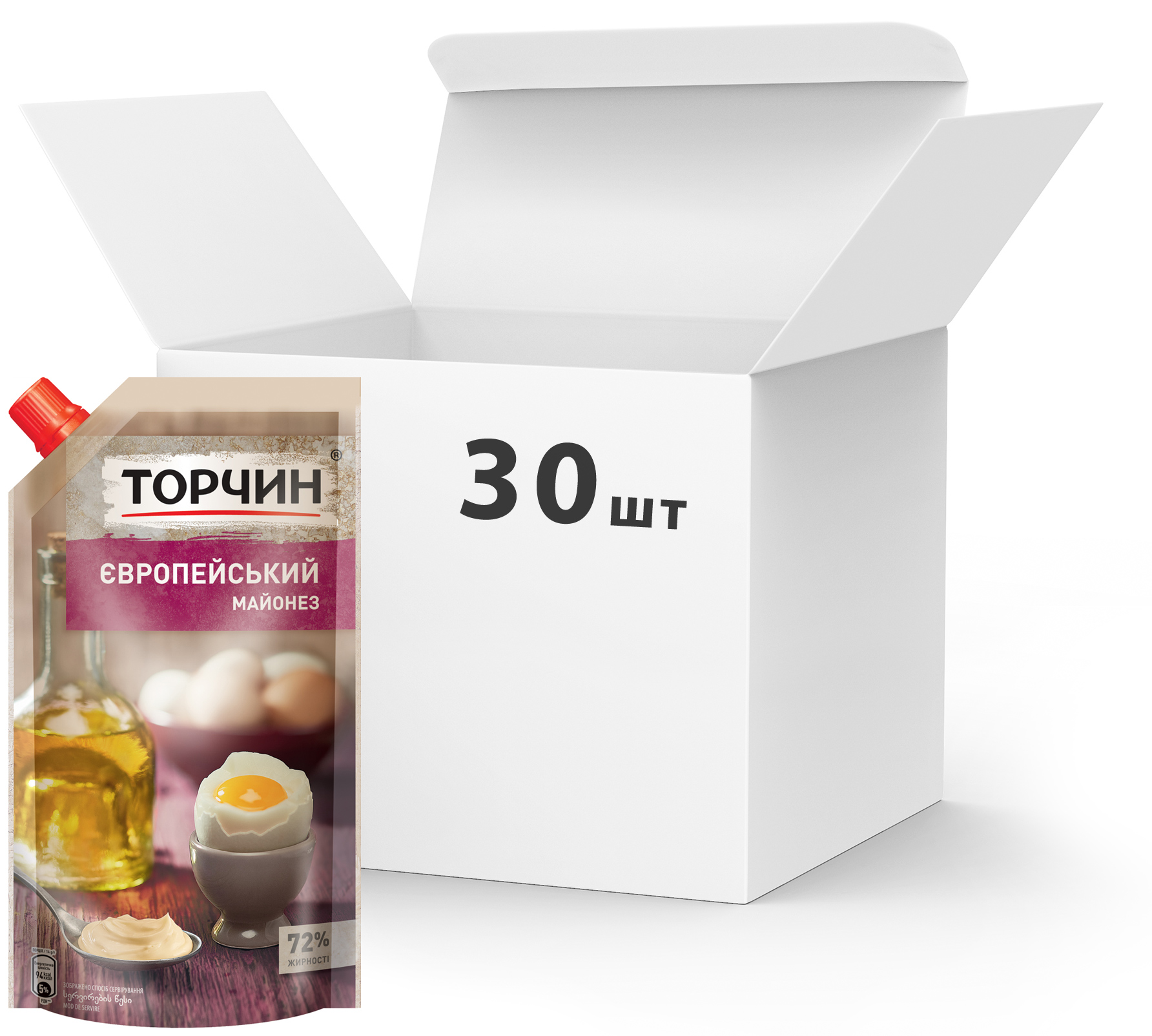 Акция на Упаковка майонеза ТОРЧИН Европейский 300 г х 30 шт (4820001316018) от Rozetka UA