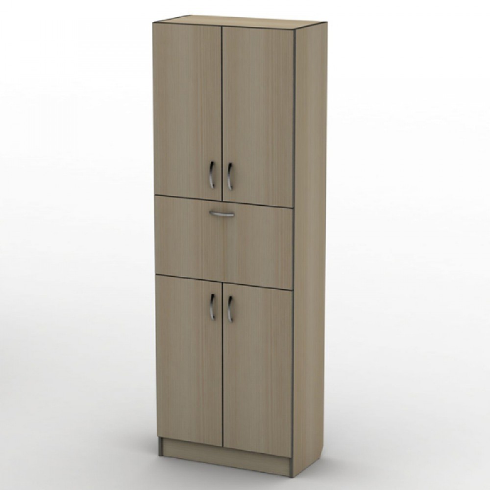 

Шкаф пенал пятидверный в гостиную из ДСП Кромка ПВХ ШС-31 Тиса мебель Дуб молочный