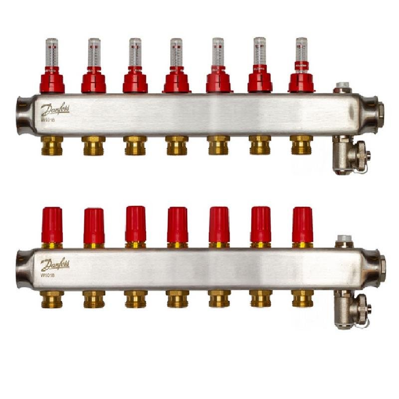 

Коллектор Danfoss SSM-F 7+7 с ротаметрами, нержавеющая сталь