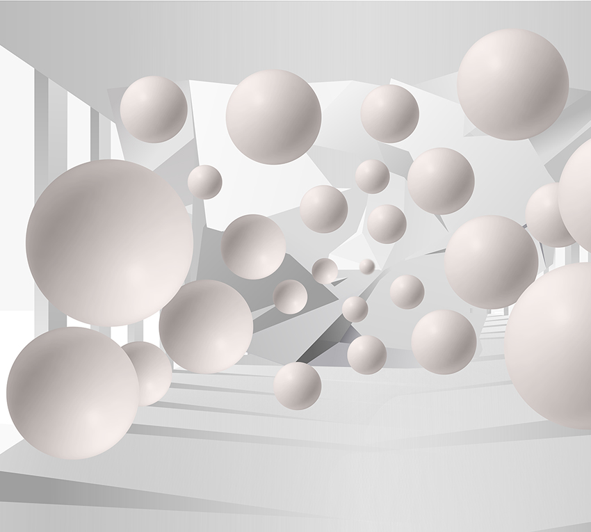 

3D Фотообои флизелиновые DeCors Белые шары 300x270 см 3 сегмента (181114ф)