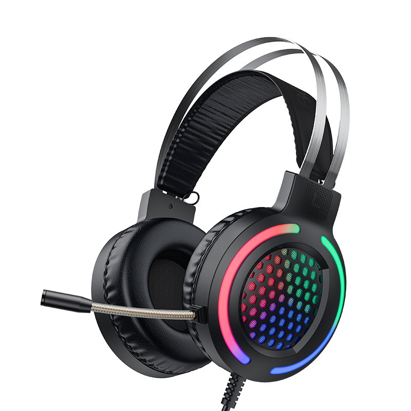 

Игровые наушники с микрофоном НОСО ESD03 Gaming LED Headphones. Black