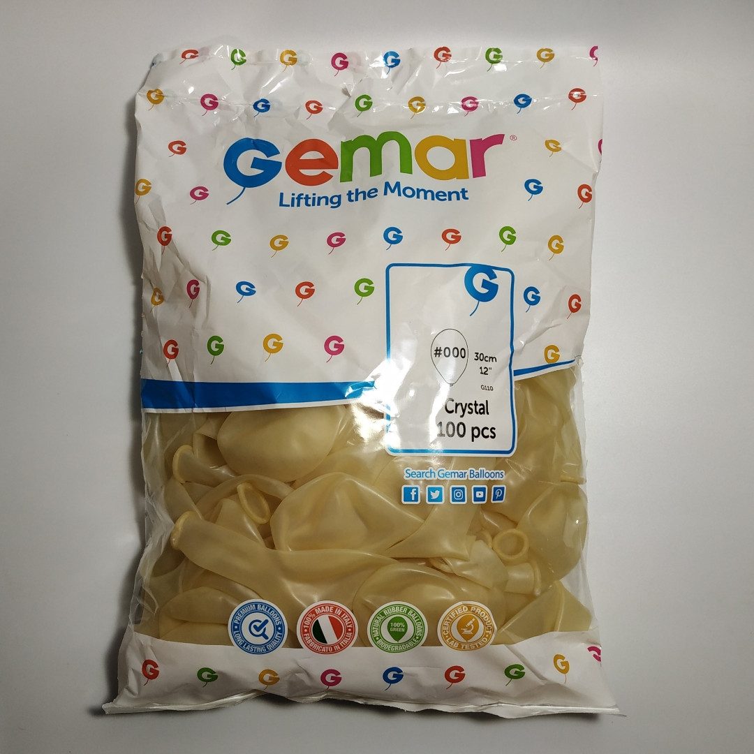 

Воздушные шары Gemar кристалл 12"(30 см) прозрачный 100 шт