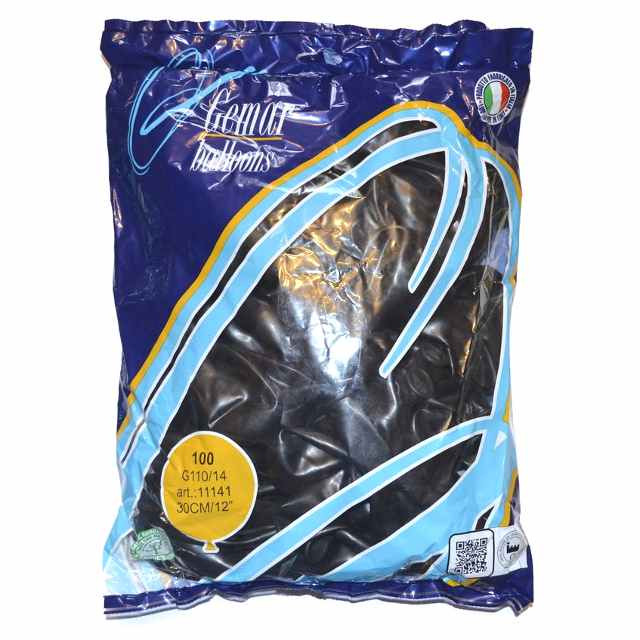 

Воздушные шары Gemar пастель 12"(30 см) черный 100 шт