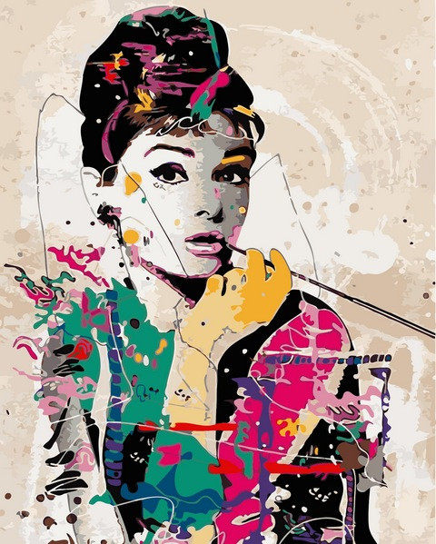

Картина по номерам Q2198 Одри Хепберн в стиле поп-арт, 40x50 см., Mariposa