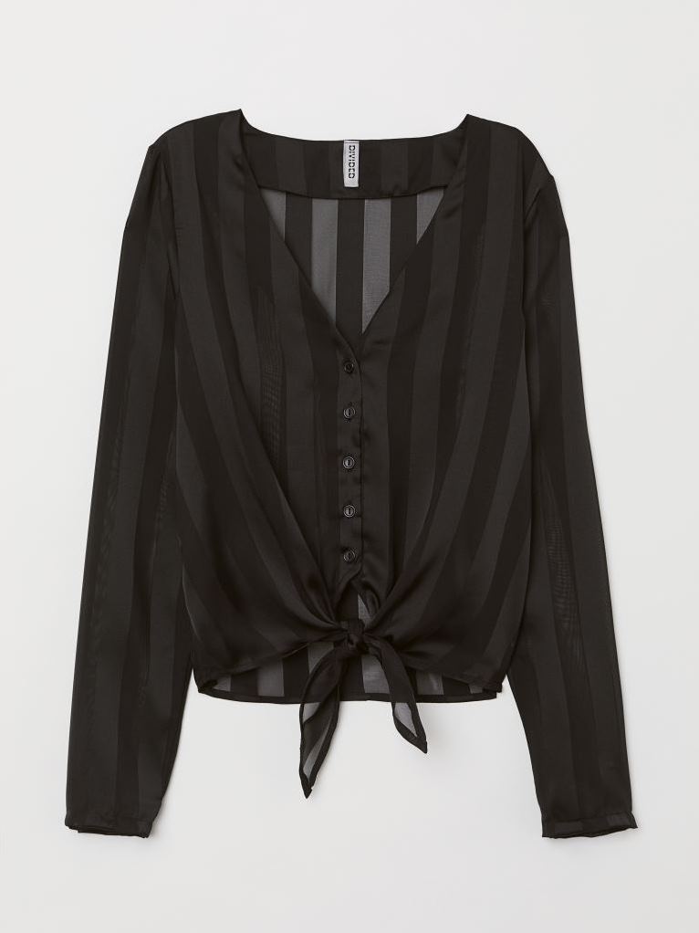

Блузка с завязками H&M 0677172 2XL Черный