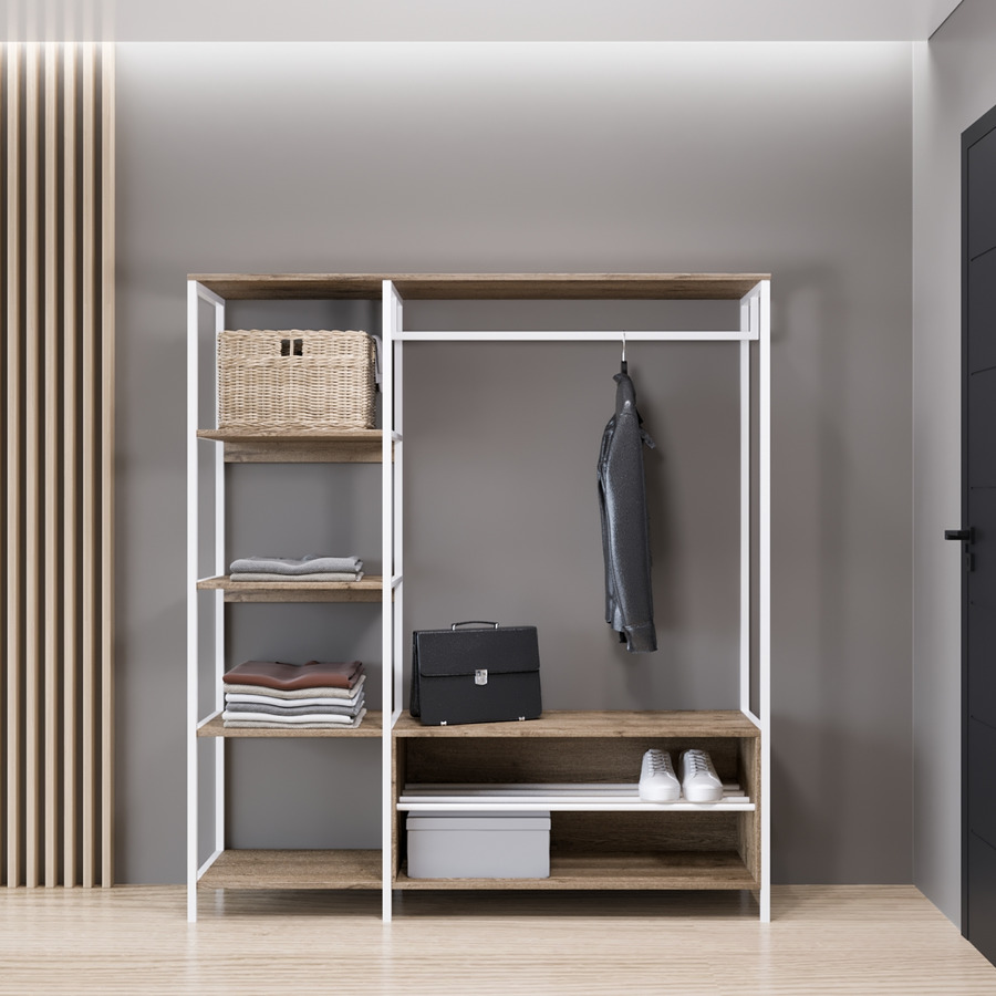 

Прихожая Фенстер Дакота 2 Белая ДСП Аликанте 160x143,5x36,5