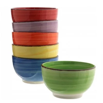 

Миска керамическая Flora Rainbow микс 0,5 л. 45045 6 штук
